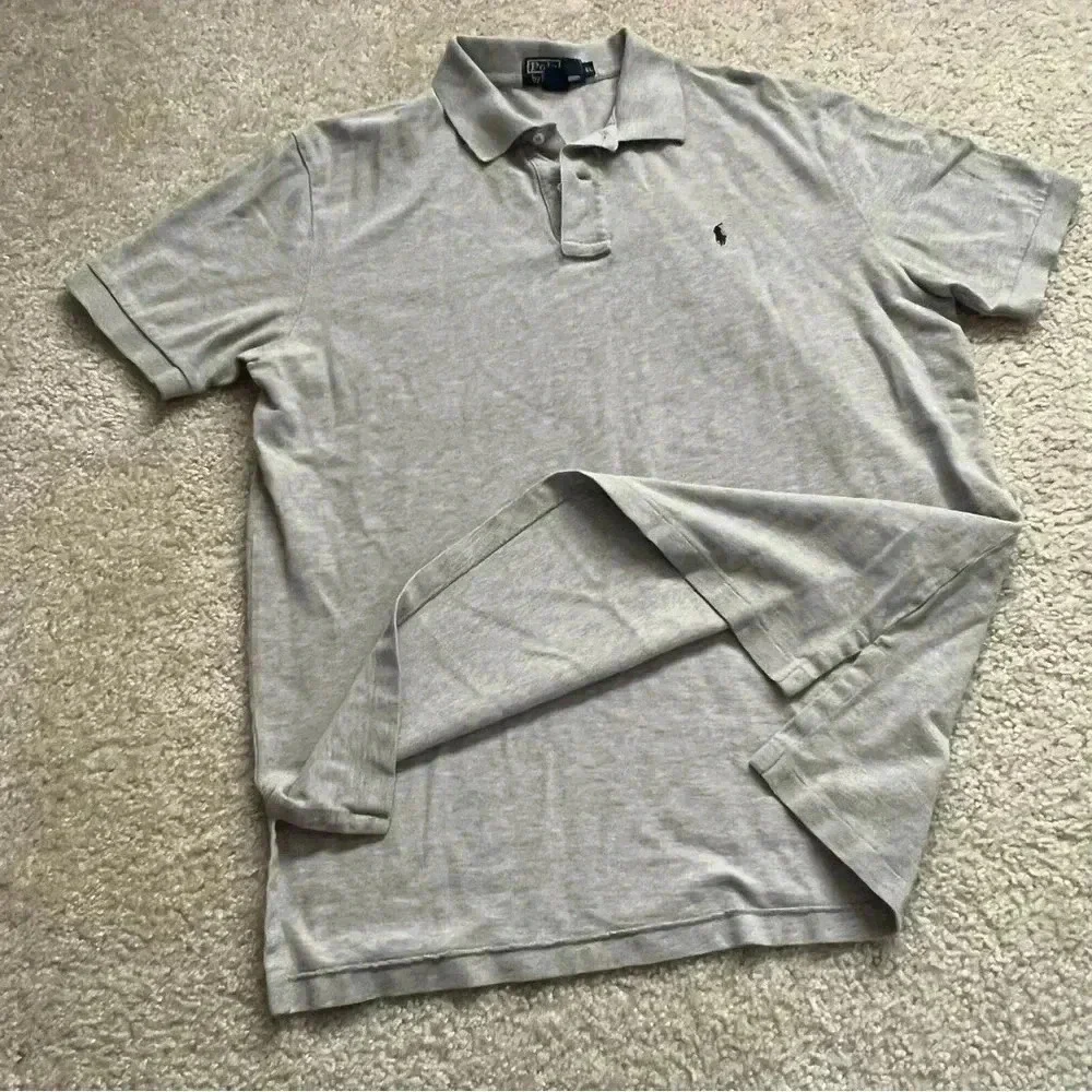 Polo By Ralph Lauren Men’s Cotton Gray Polo Shirt Short Sleeve Size XL Collared